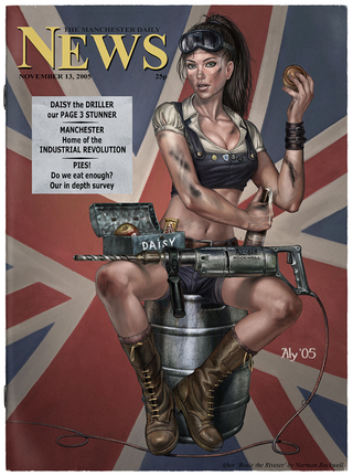 Illustration for article titled Pinup art that kicks you in the teeth